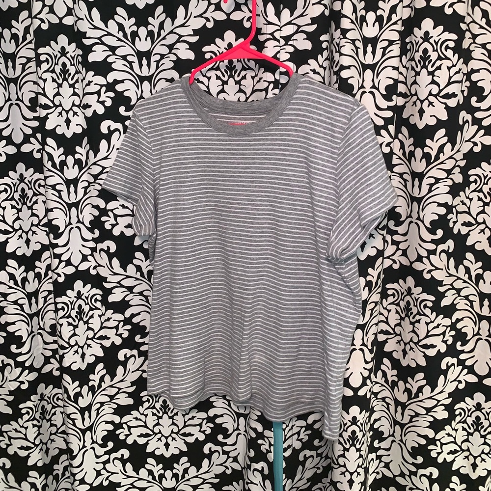 Greg and white striped t shirt